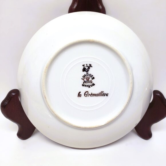 TLB Limoges Unique La Cremaillere Saucer Lot x2 Mirror 1929-1939 Set Touze Vtg - Picture 4 of 9